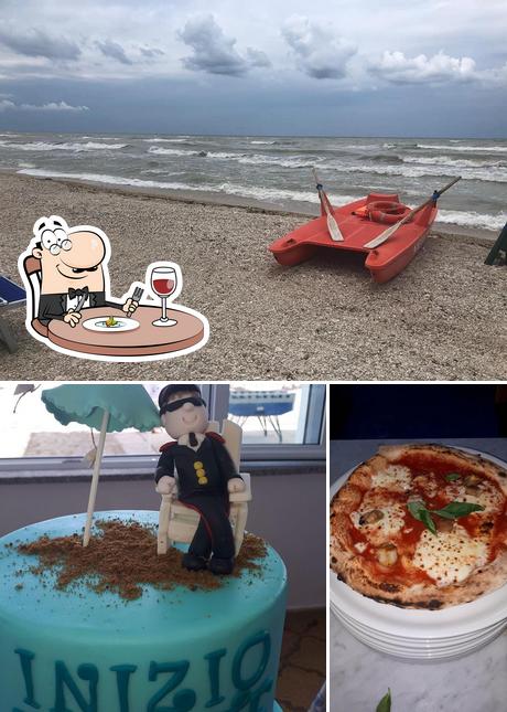 La immagine della cibo e esterno di Lido del carabiniere Marzocca Senigallia