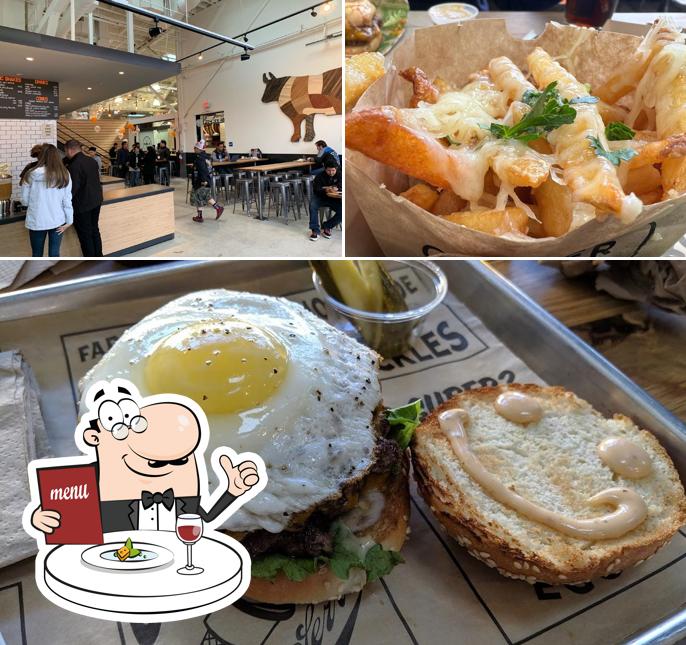 The photo of food and interior at Super Duper Burgers