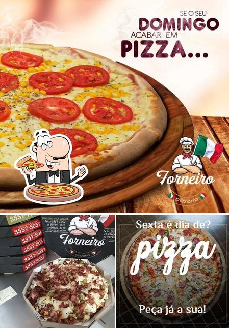 Escolha diferentes tipos de pizza