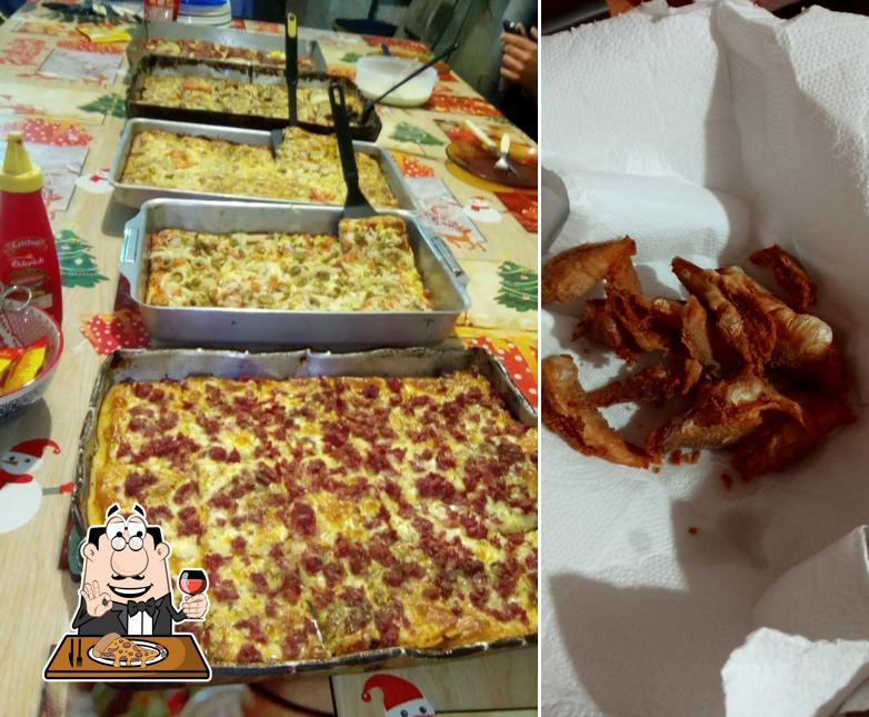 Escolha pizza no Bar Quiosque do Pézinho