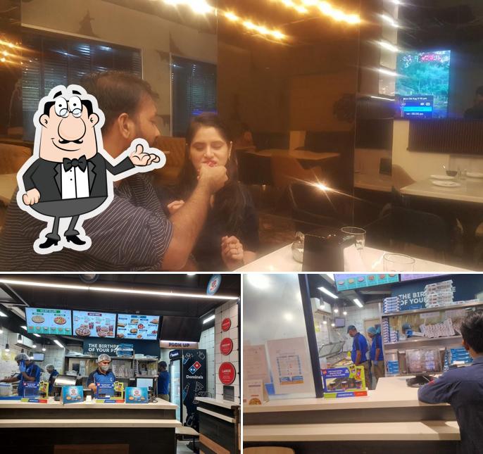 The interior of Domino's Pizza Gaur city-1, Greater Noida