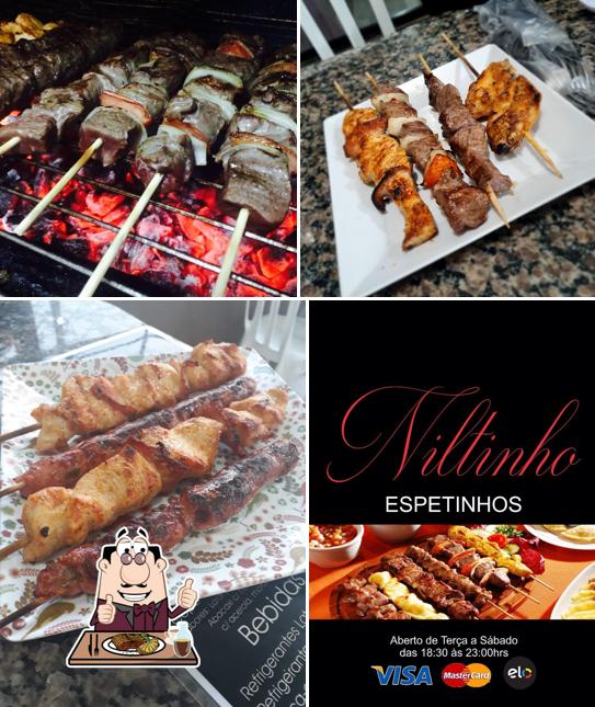 Escolha pratos de carne no Niltinho Espetinhos