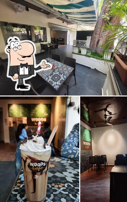 The restaurant's interior and dessert
