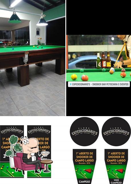 O interior do Expedicionário's - Snooker Bar Petiscaria e Eventos