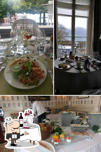 La immagine della tavolo da pranzo e cibo di Grand Hôtel du Lac