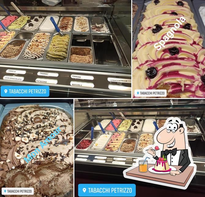 Dolci Incontri Bar Tabacchi Gelateria tiene una buena selección de postres