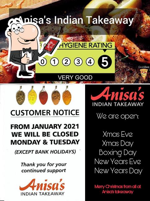 Look at the picture of Anisa's Indian Takeaway