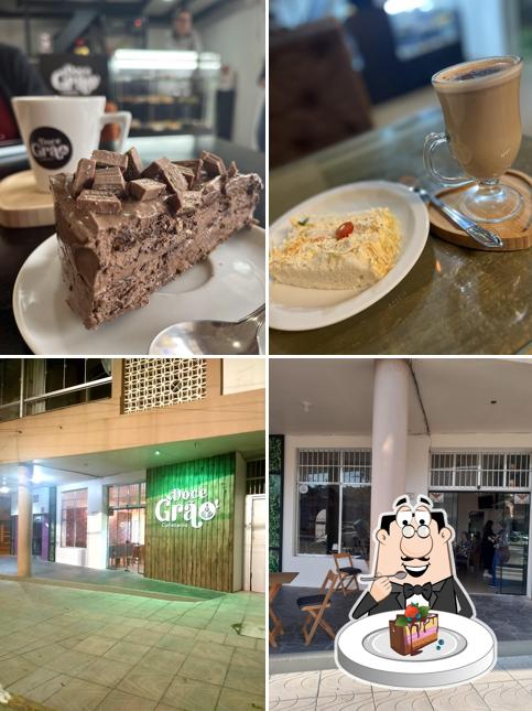 Bolo de chocolate em Doce Grão Cafeteria