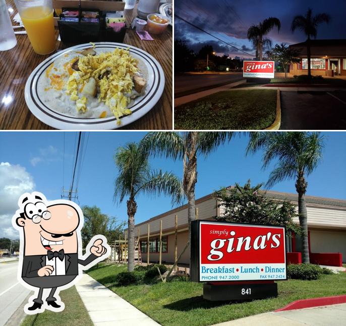 Take a look at the picture showing exterior and beverage at Simply Gina's