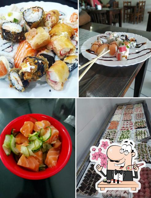 Rolos de sushi são disponibilizados no Casa China Restaurante 2