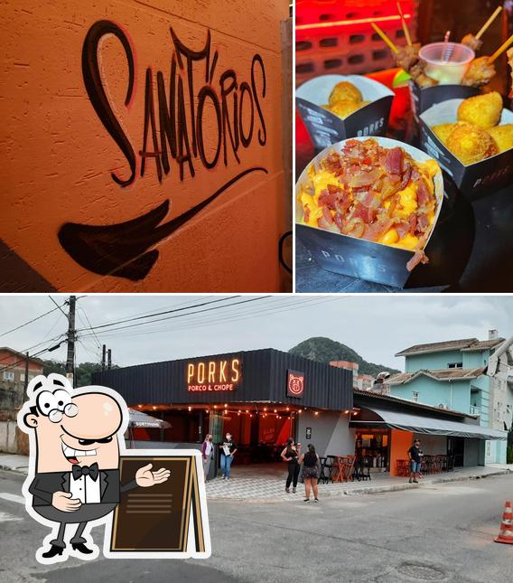 Dê uma olhada a foto ilustrando exterior e comida no Porks Praia Grande Bar de Rock Chope Artesanal Comida de Boteco e Porco