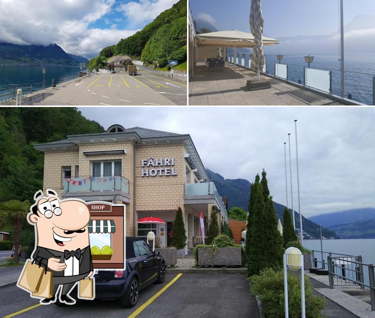 Goditi la vista dall'area esterna di Seehotel-Restaurant Fähri
