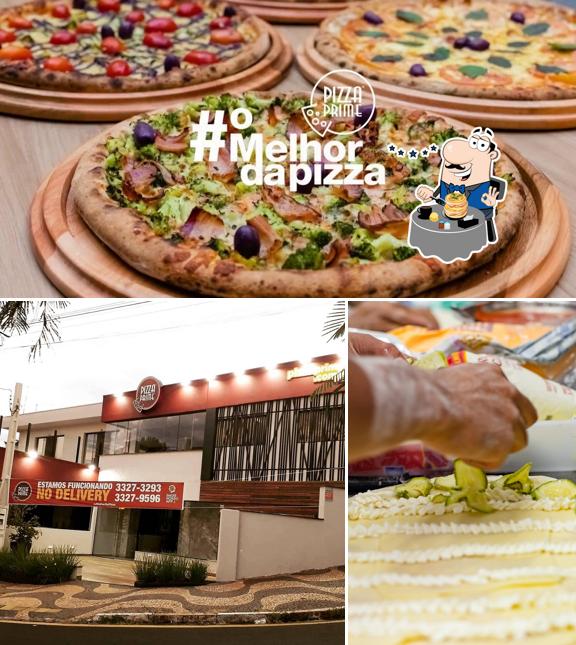 Esta é a foto mostrando comida e exterior no Pizza Prime Valinhos