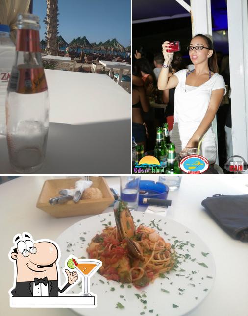 Напитки и еда - все это можно увидеть на этом изображении из Edem Island Beach Bar