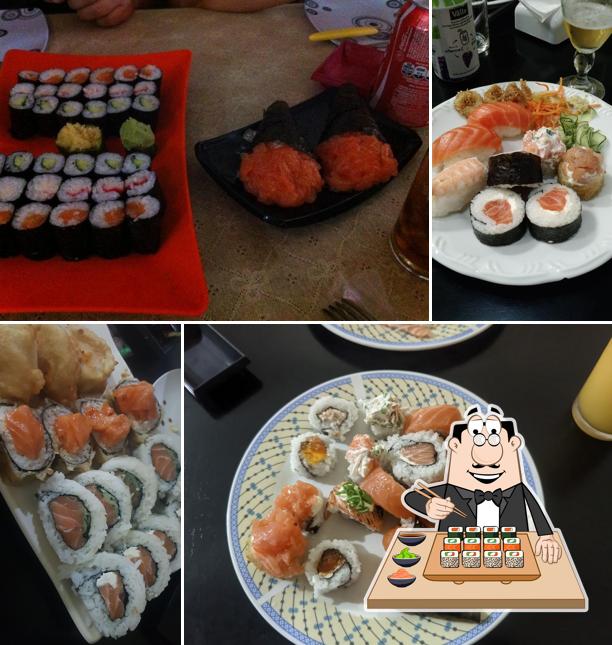 Escolha diferentes opções de sushi