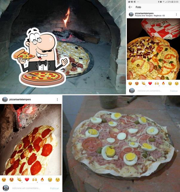 Escolha pizza no Pizzaria Arte Tempero - Regência - ES