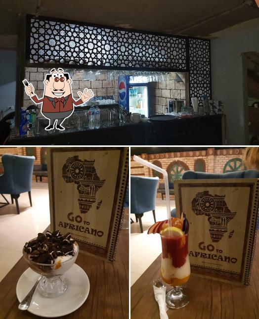 Among different things one can find food and interior at Alrakoba Restaurant & Cafe