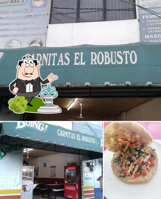 Among different things one can find exterior and burger at Carnitas El Robusto