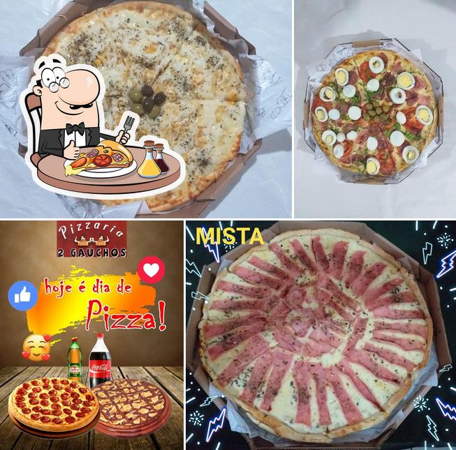 Escolha pizza no Pizzaria 2 Gauchos