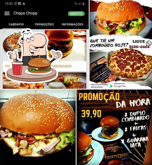 Consiga um hambúrguer no Chapa & Chopp - Pizzas -Sanduíches e Grelhados