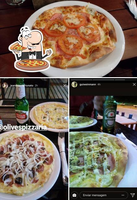 Peça pizza no Olive's Pizzaria
