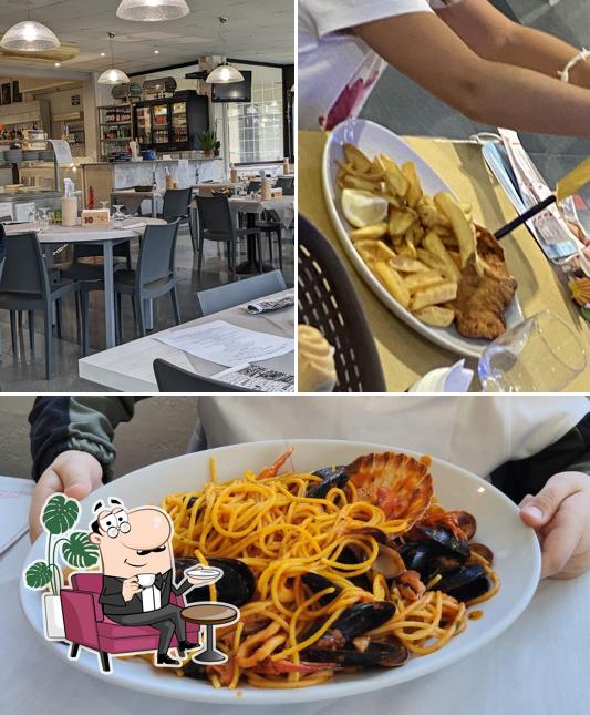 La interni e cibo del ristorante