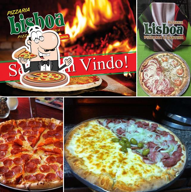 Peça pizza no Lisboa Pizzaria e Cantina