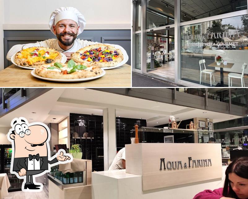 Dai un’occhiata alla immagine che raffigura la interni e tavolo da pranzo di Aqua e Farina
