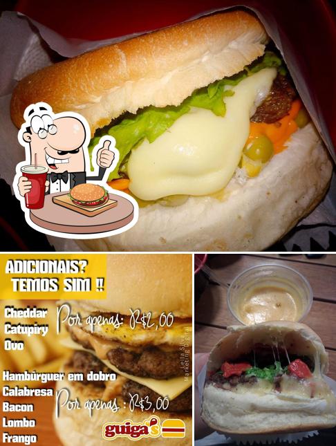 Experimente um hambúrguer no Guiga's Lanches Hamburgueria