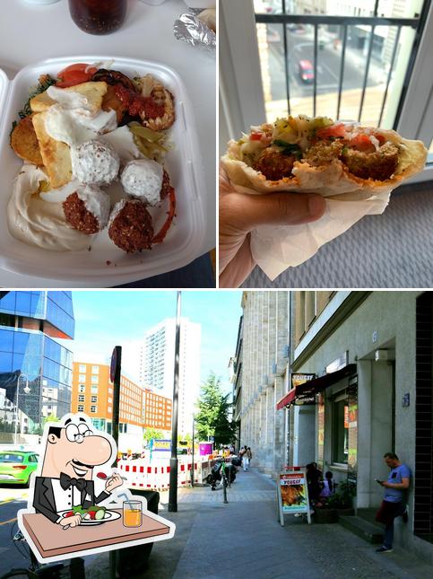 Unter anderem finden Sie lebensmittel und außen im Yousef - Falafel, Halloumi & Schawarma