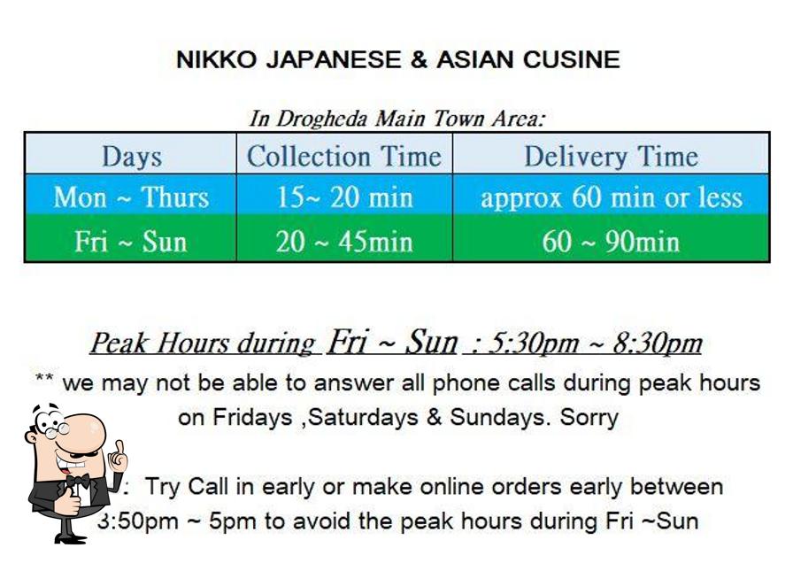 Nikko in Drogheda Restaurant menu and reviews