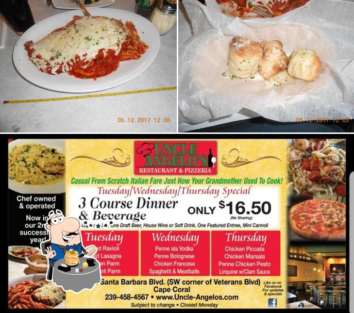 Food at Uncle Angelo's Restaurant and Pizzeria