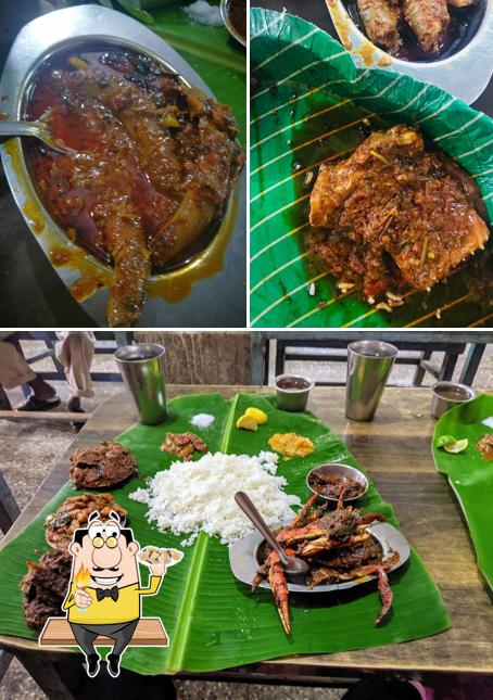 The guests of Appalaraju Gari Bhojana Hotel can taste different seafood items