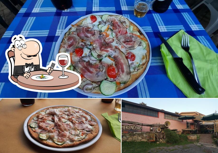 Questa è la immagine che presenta la cibo e esterno di Il Merendero Pizzeria
