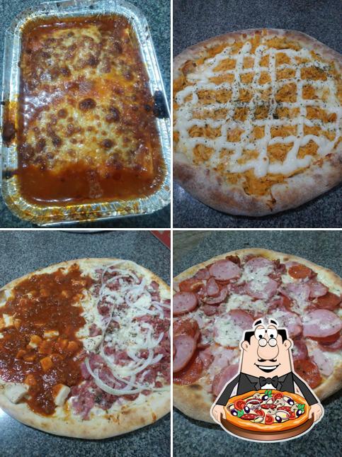 Escolha pizza no Espaço da pizza