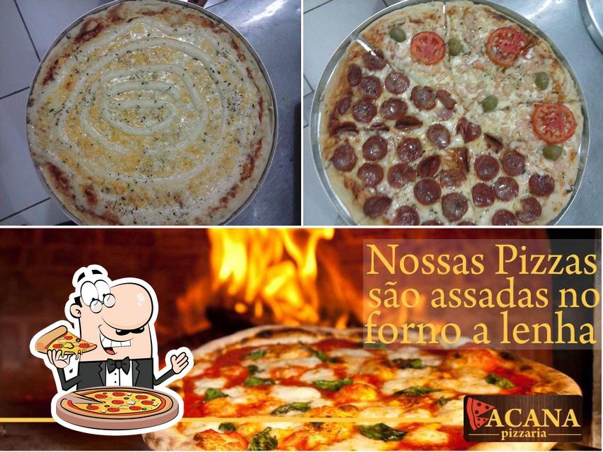 Escolha pizza no Bacana Pizzaria