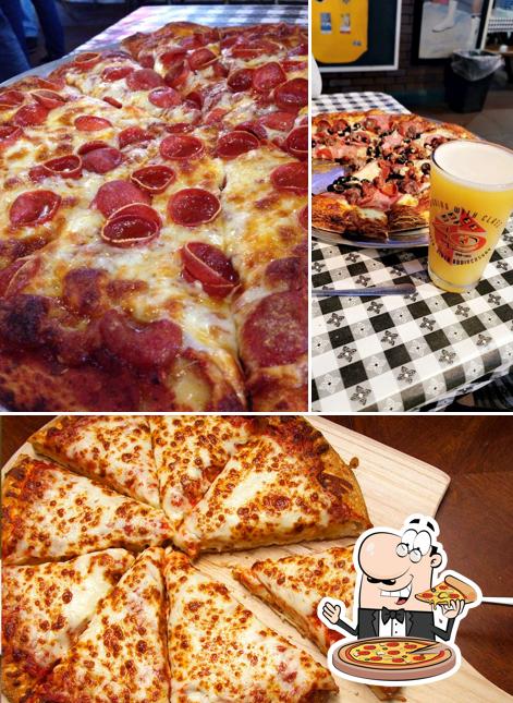 Try out pizza at Pinky's Pizza Parlor