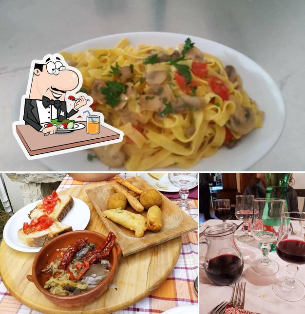 Questa è la foto che presenta la cibo e vino di ristorante "La Vecchia Locanda"