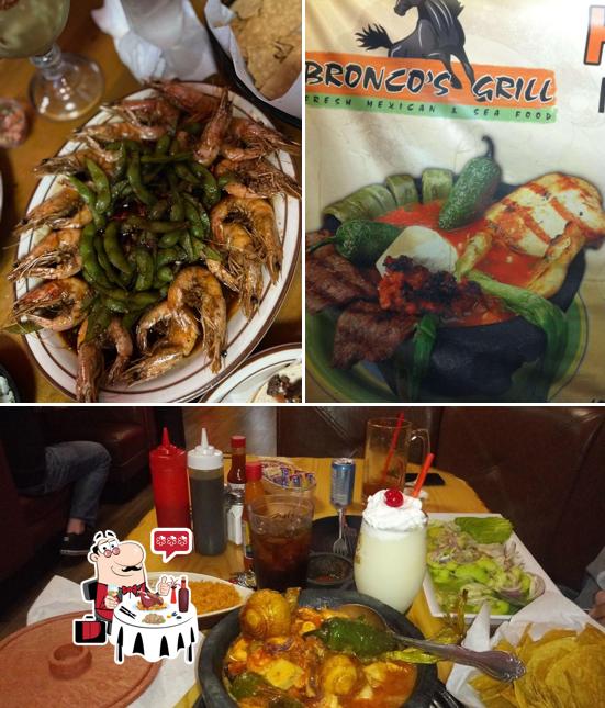 Order seafood at Broncos Mexican Grill and Sports Bar