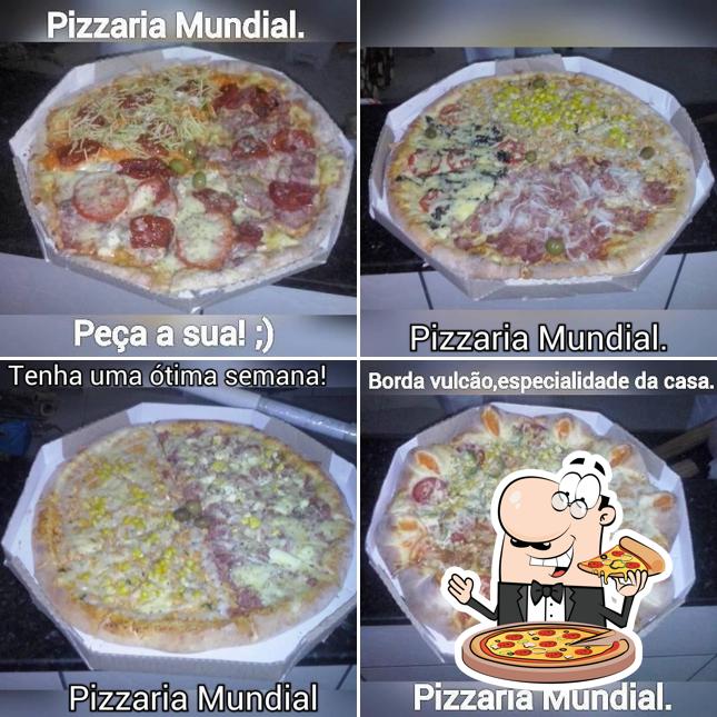 Consiga pizza no Pizzaria Mundial