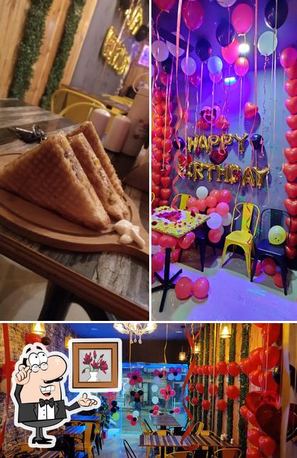 Among various things one can find interior and sandwich at Bake 4 u cafe