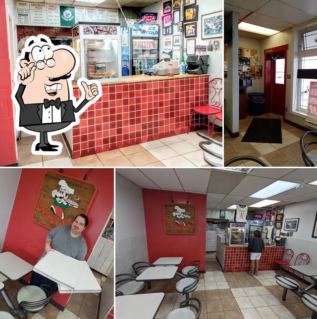 The interior of Louis Gee's Pizza