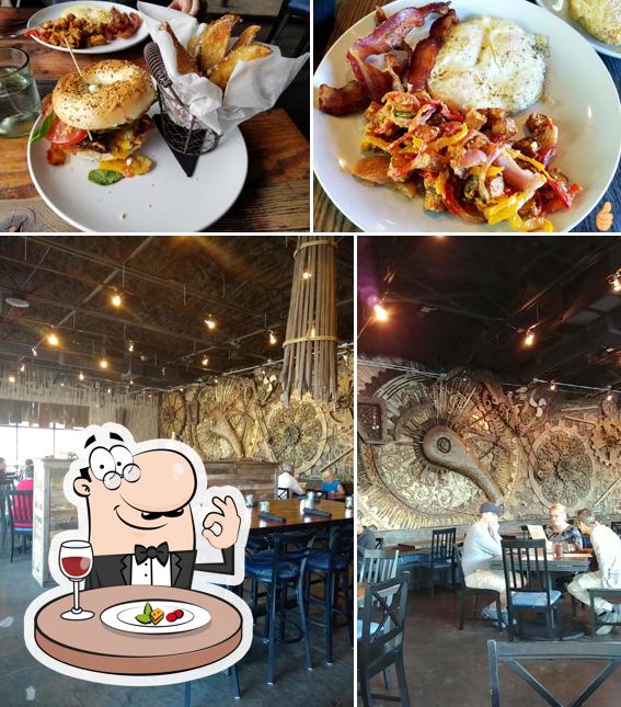 This is the picture showing food and interior at The Mill Restaurant Brandon