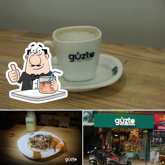 Take a look at the photo depicting drink and exterior at GUZTO Cake + Bakes
