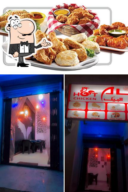 This is the photo showing interior and food at Al baik cafe