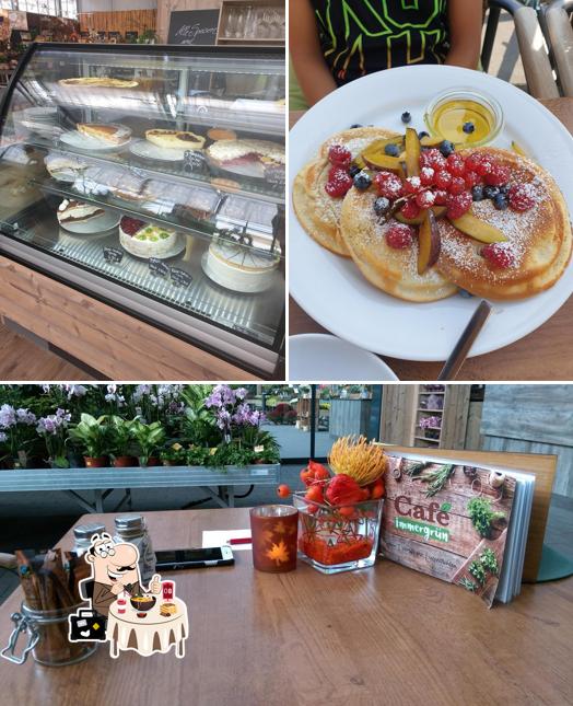 Parmi les différentes choses de la nourriture et la intérieur, une personne peut trouver sur Café im Grünen - Gärtnerei Vollmer