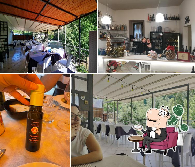 Gli interni di Osteria La Cascata
