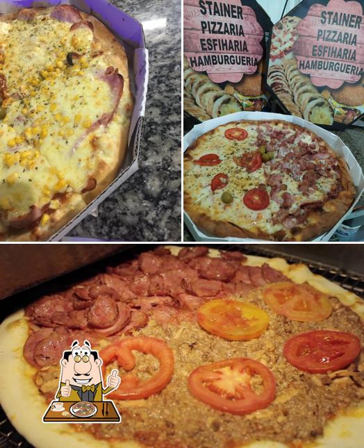 Peça pizza no Stainer Pizzaria Esfiharia e Hamburgueria