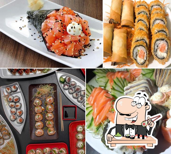 Peça diferentes opções de sushi