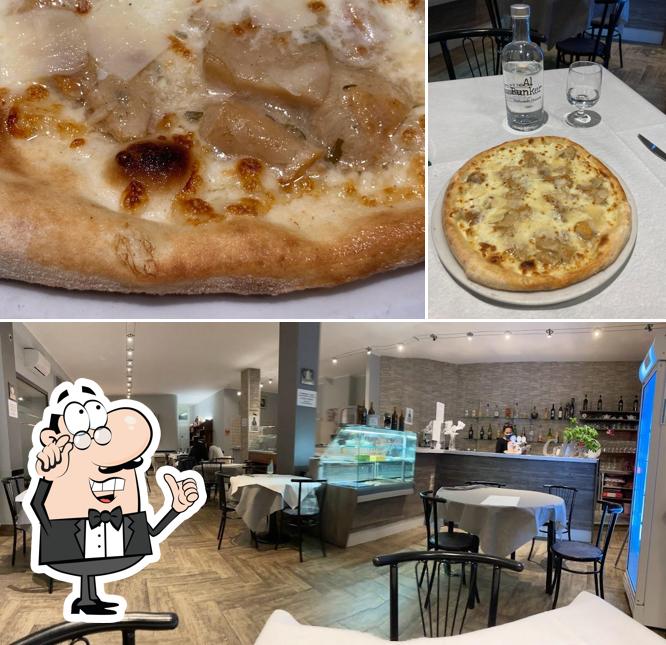 Tra le diverse cose da Pizzeria Al Bunker si possono trovare la interni e torta